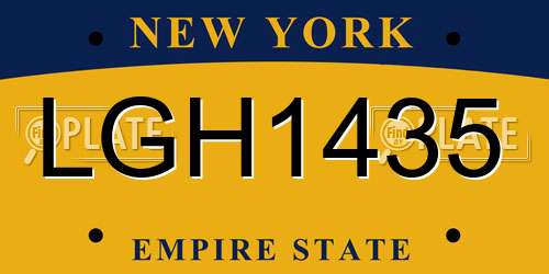 LGH1435 New York License Plate