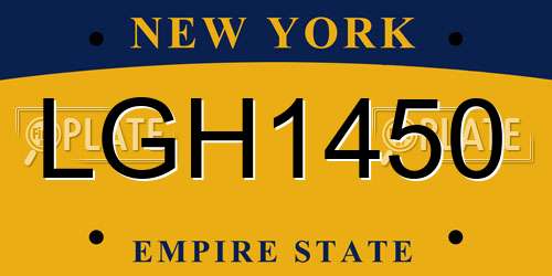 LGH1450 New York License Plate