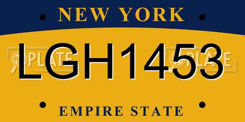 LGH1453 New York License Plate