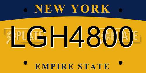 LGH4800 New York License Plate