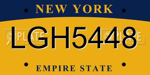 LGH5448 New York License Plate
