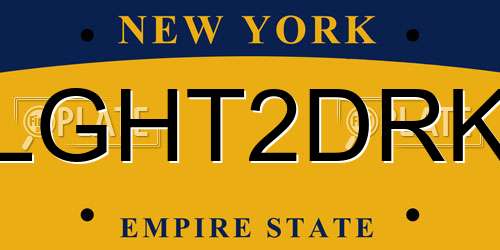 LGHT2DRK New York License Plate