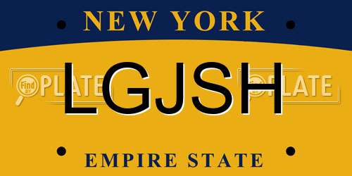 LGJSH New York License Plate
