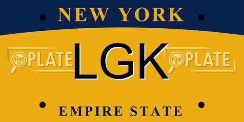 LGK New York License Plate