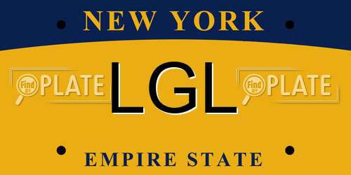 LGL New York License Plate
