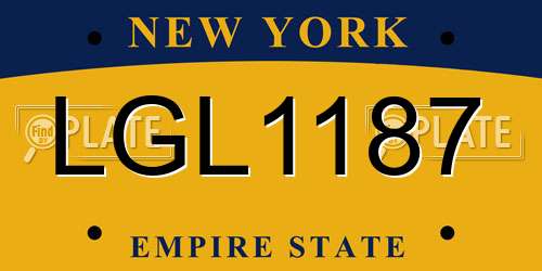 LGL1187 New York License Plate