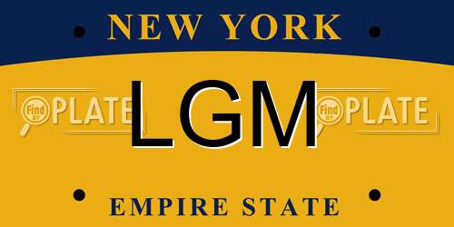 LGM New York License Plate