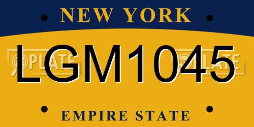 LGM1045 New York License Plate