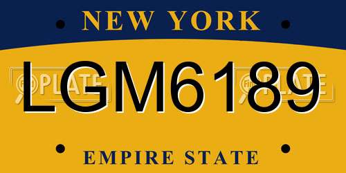 LGM6189 New York License Plate