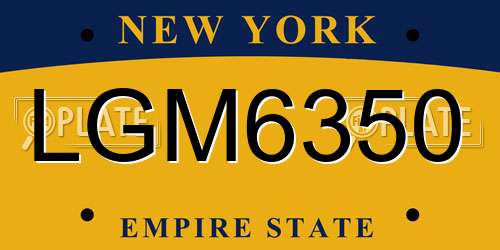 LGM6350 New York License Plate