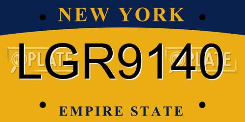 LGR9140 New York License Plate