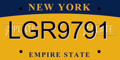 LGR9791 New York License Plate