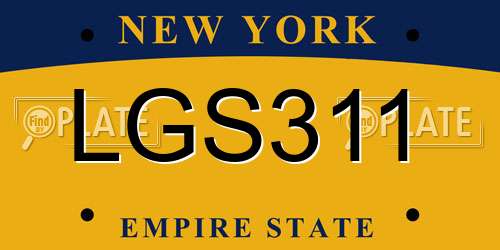 LGS311 New York License Plate