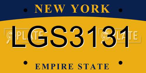 LGS3131 New York License Plate