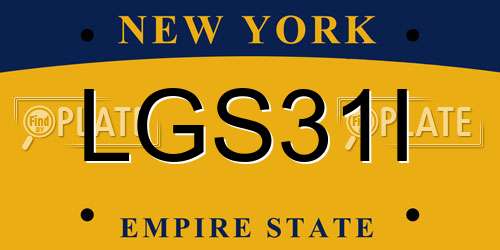 LGS31I New York License Plate