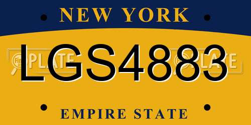 LGS4883 New York License Plate