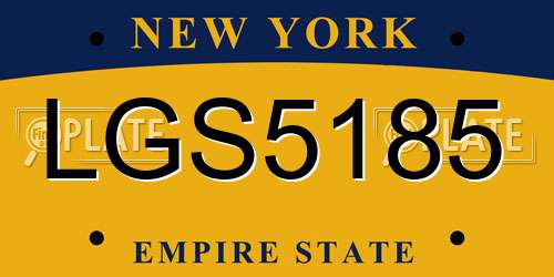 LGS5185 New York License Plate