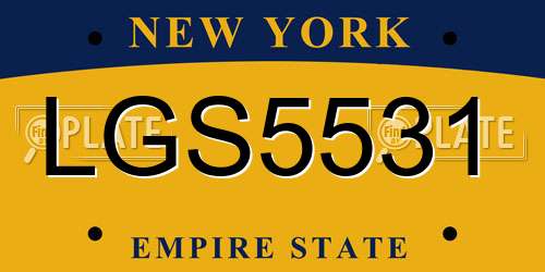LGS5531 New York License Plate