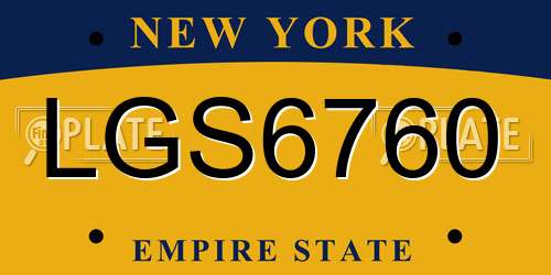 LGS6760 New York License Plate