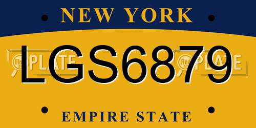 LGS6879 New York License Plate