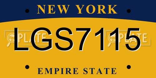 LGS7115 New York License Plate