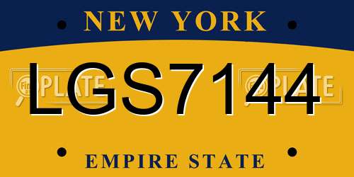 LGS7144 New York License Plate