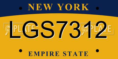 LGS7312 New York License Plate