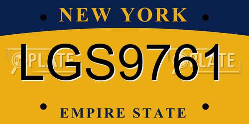 LGS9761 New York License Plate