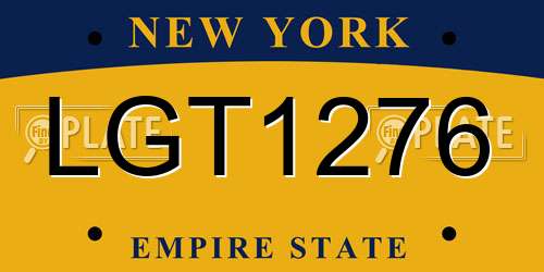 LGT1276 New York License Plate