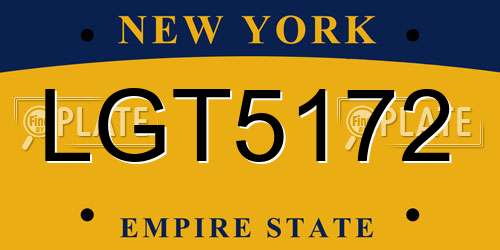 LGT5172 New York License Plate