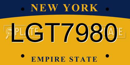 LGT7980 New York License Plate