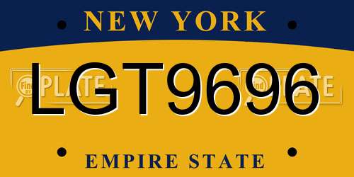 LGT9696 New York License Plate