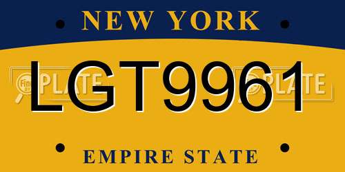 LGT9961 New York License Plate