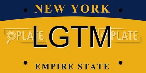 LGTM New York License Plate
