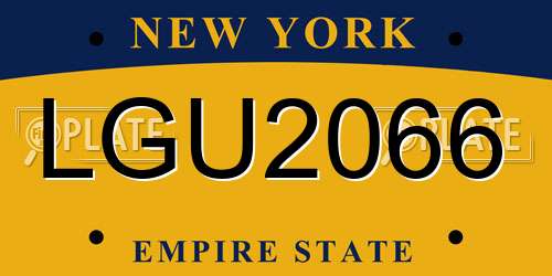 LGU2066 New York License Plate