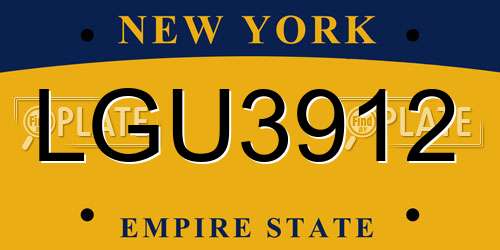 LGU3912 New York License Plate