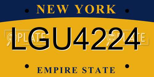 LGU4224 New York License Plate