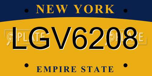 LGV6208 New York License Plate