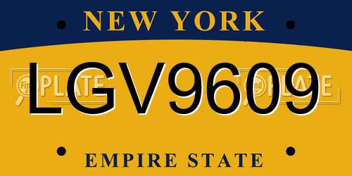 LGV9609 New York License Plate