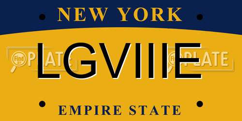 LGVIIIE New York License Plate