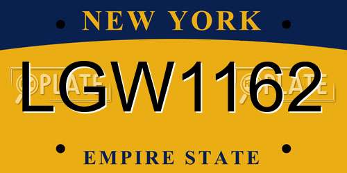 LGW1162 New York License Plate
