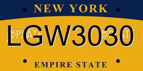 LGW3030 New York License Plate
