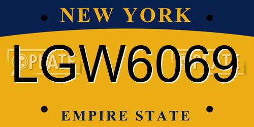LGW6069 New York License Plate