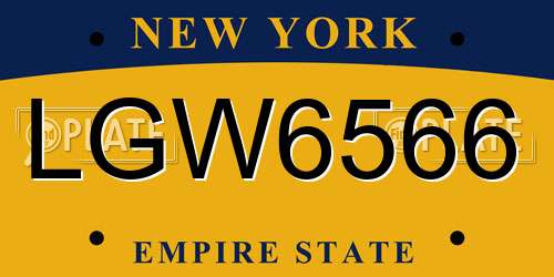 LGW6566 New York License Plate