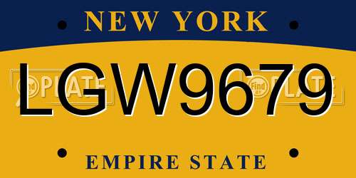 LGW9679 New York License Plate