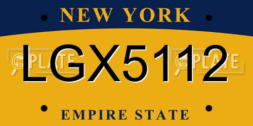 LGX5112 New York License Plate