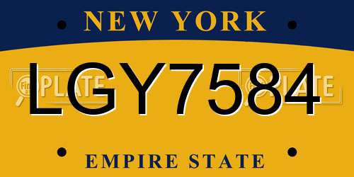 LGY7584 New York License Plate