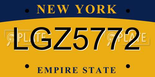 LGZ5772 New York License Plate