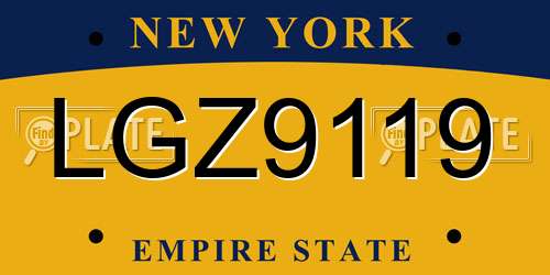 LGZ9119 New York License Plate