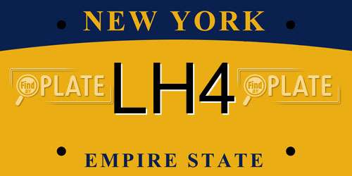 LH4 New York License Plate